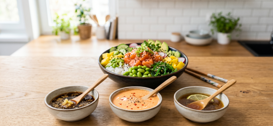 Omáčky poke bowl recept Grizly