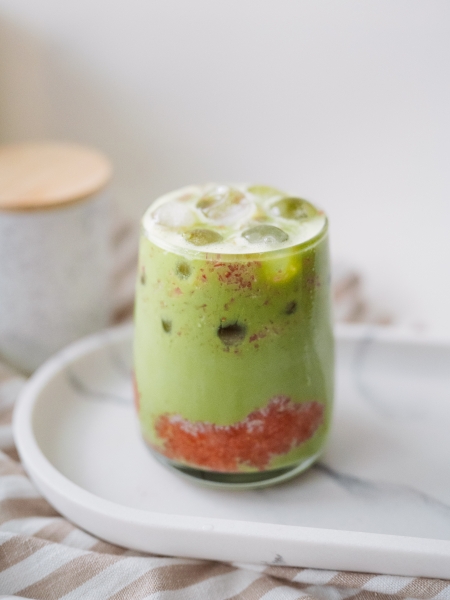 Matcha latte drink by Grizly