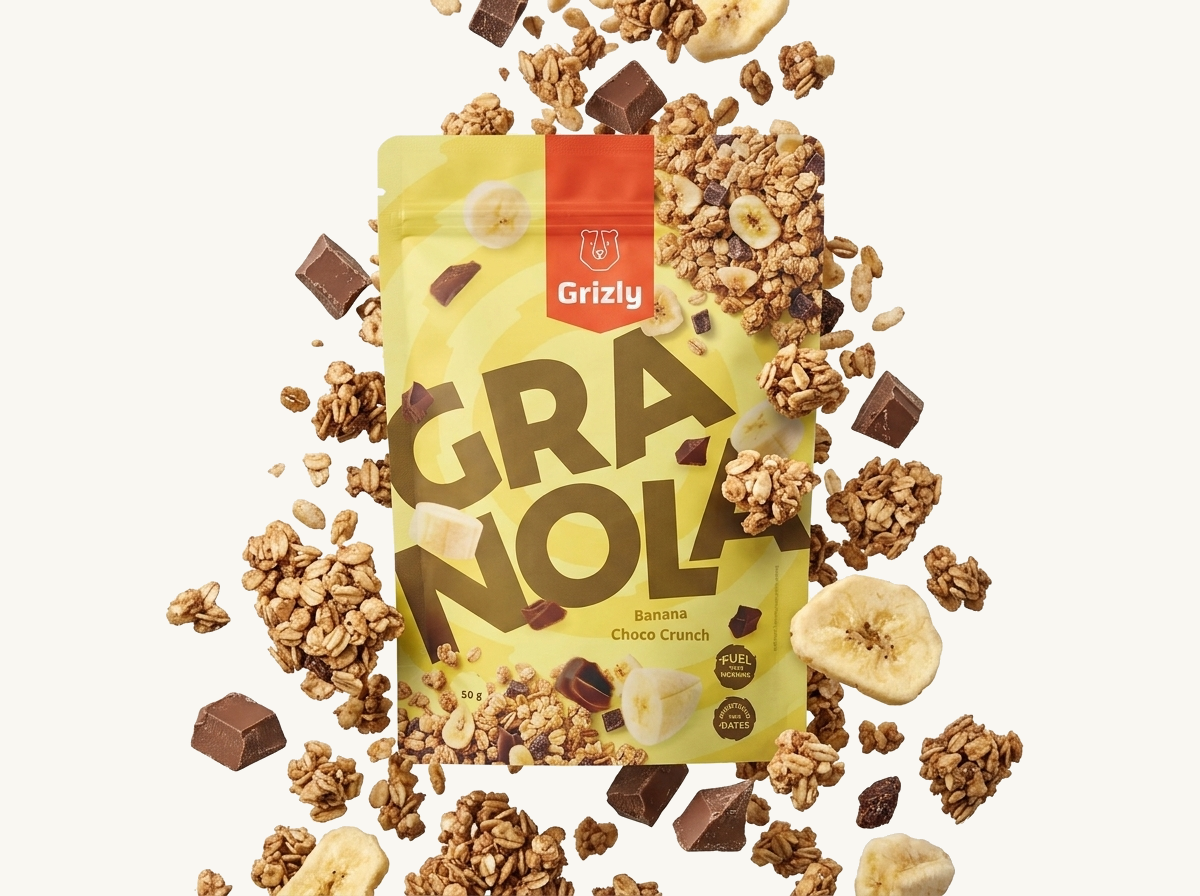 padající suroviny granoly
