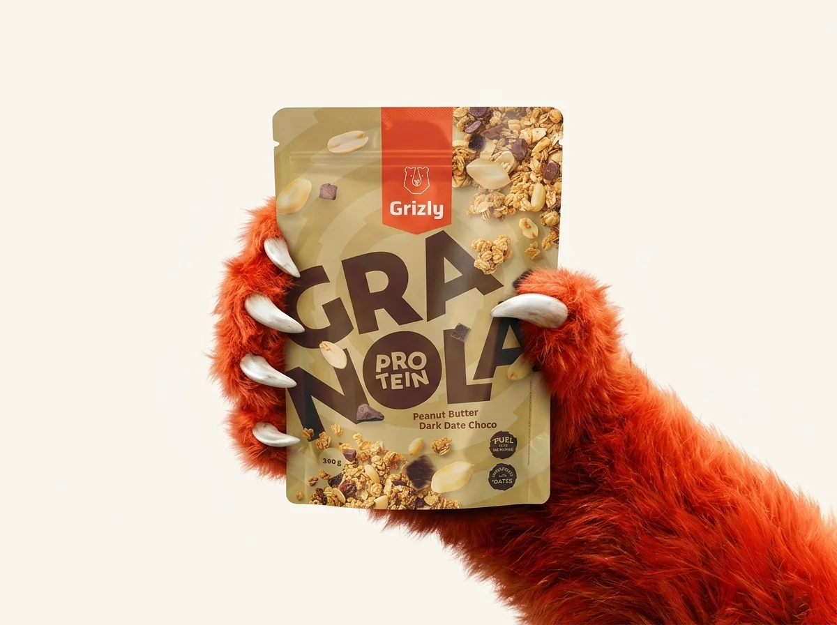 tlapa držící granolu