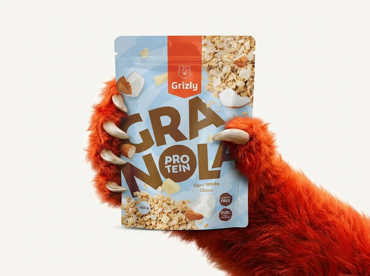 tlapa držící granolu