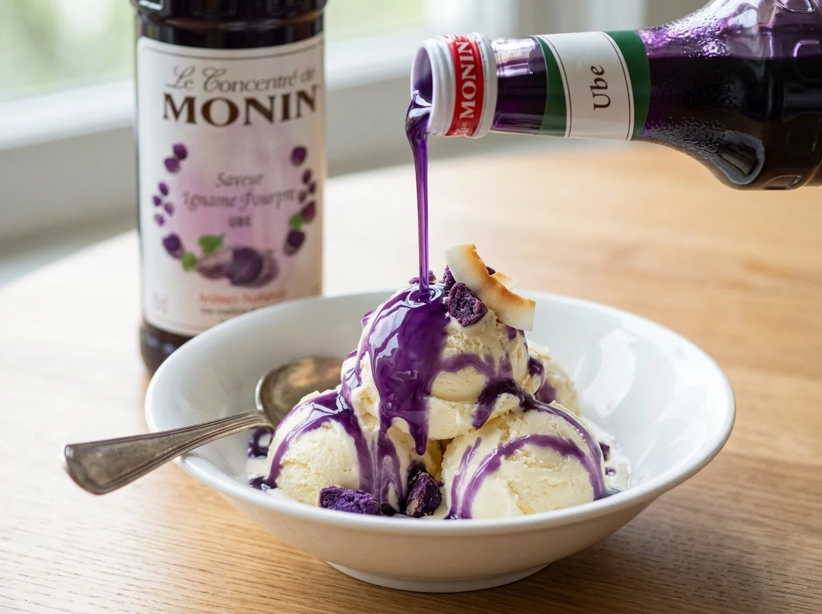 Ube sirup na zmrzlině