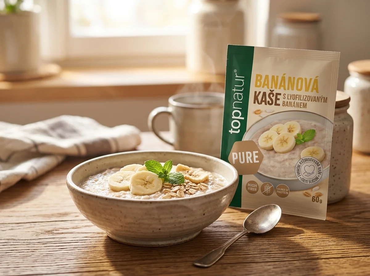 Banánová kaše v misce