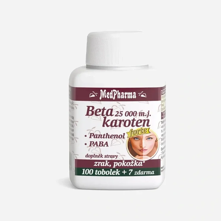 Beta karoten 25.000 m.j. panthenol+PABA 6 x 107 tablet
