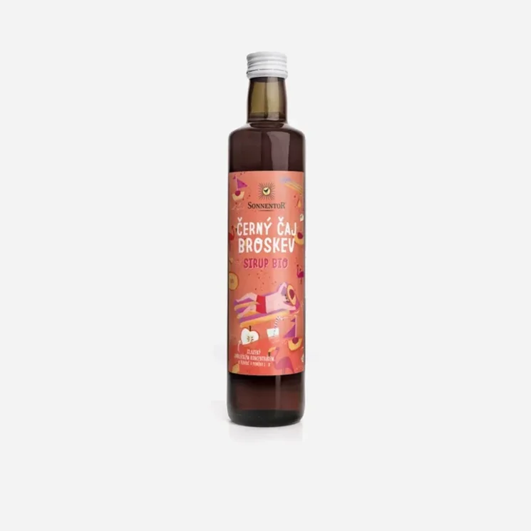 Černý čaj broskev sirup BIO