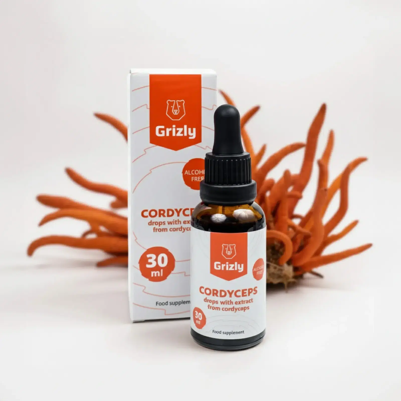 GRIZLY Cordyceps kapky s housenicí čínskou