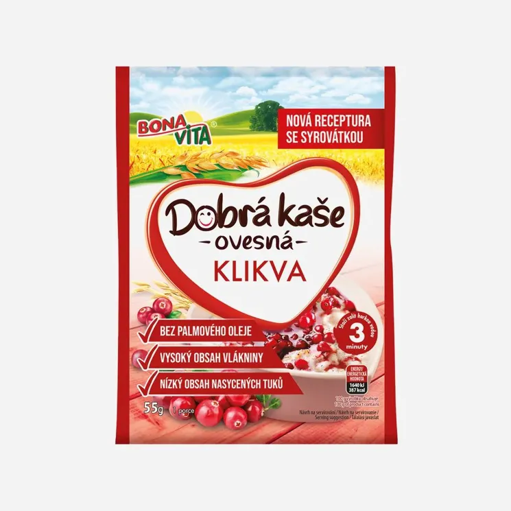 Dobrá kaše ovesná brusinka