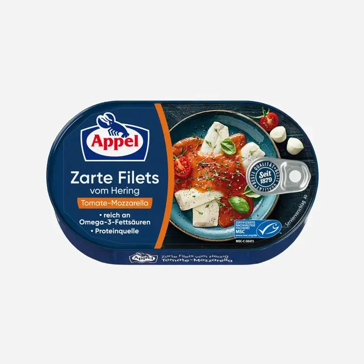 Filety sleďové v rajčatovo - mozzarelové omáčce 6 x 200 g