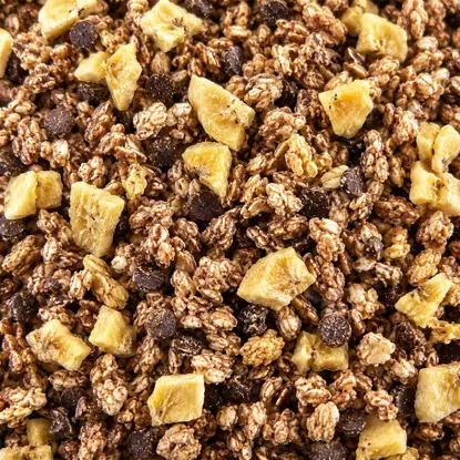 Granola banán a čokoláda