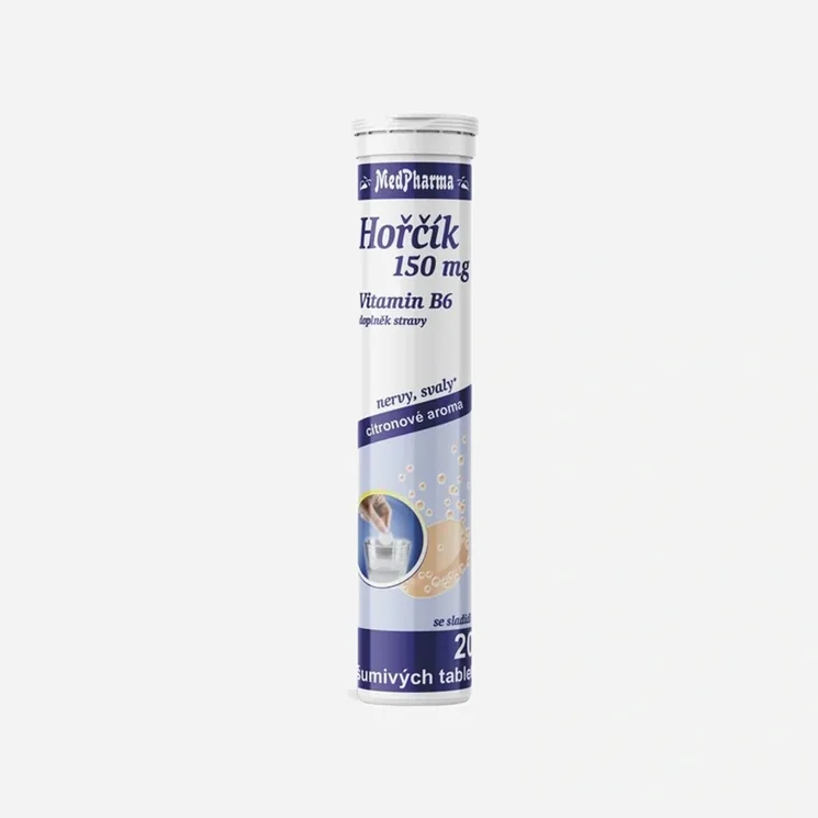 Hořčík 150 mg + vit B6, 20 šum. tablet 6 x 20 tablet