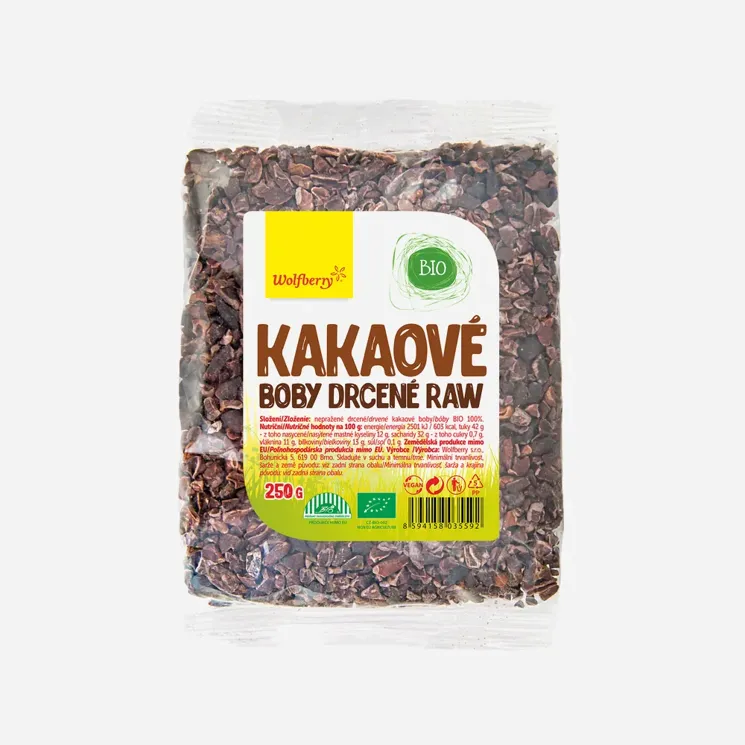 Kakaové boby (Nibsy) drcené BIO