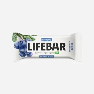 Lifebar Tyčinka borůvková s quinoou raw BIO 12 x 40 g