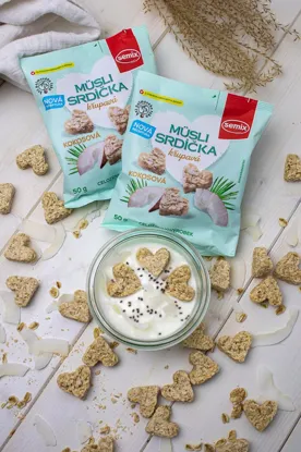 Müsli srdíčka s kokosem
