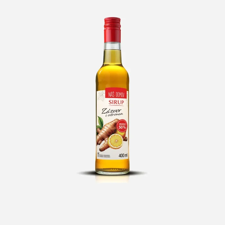 Náš domov sirup zázvor s citronem 12 x 400  ml