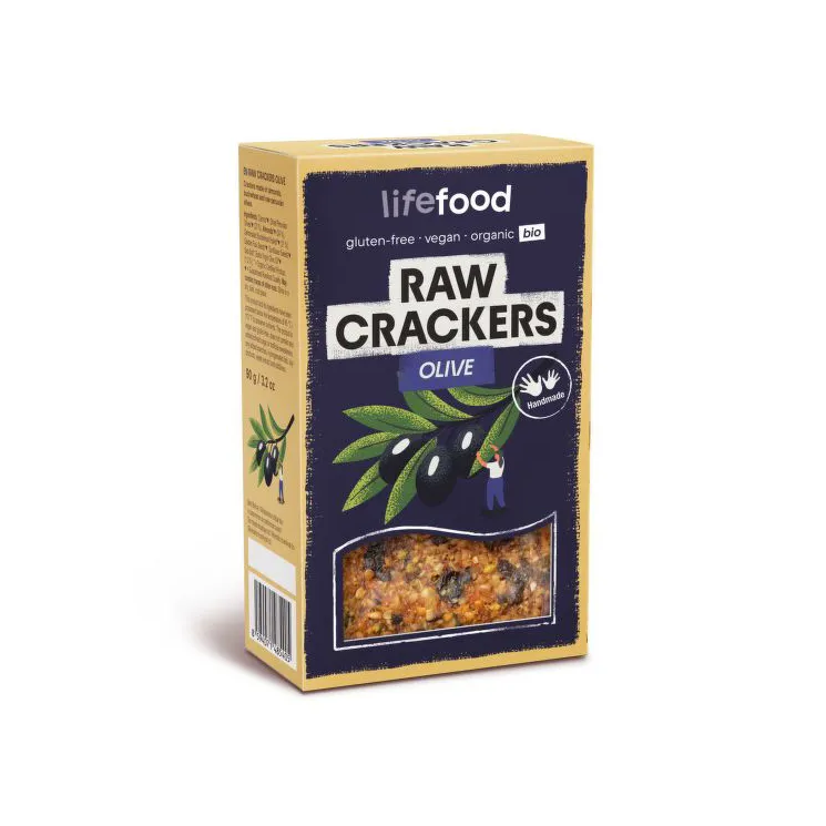 RAW CRACKERS Olivové RAW BIO