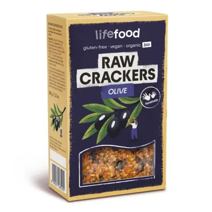 RAW CRACKERS Olivové RAW BIO