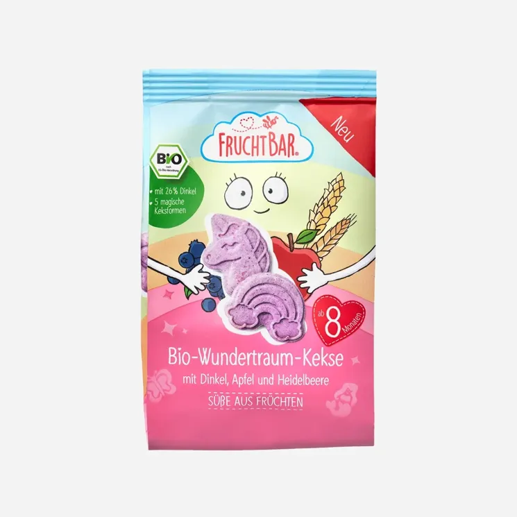 Špaldové máslové sušenky s ovocem jednorožec BIO