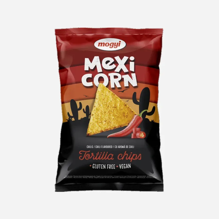 Tortilla chips kukuřičný snack s příchutí chilli