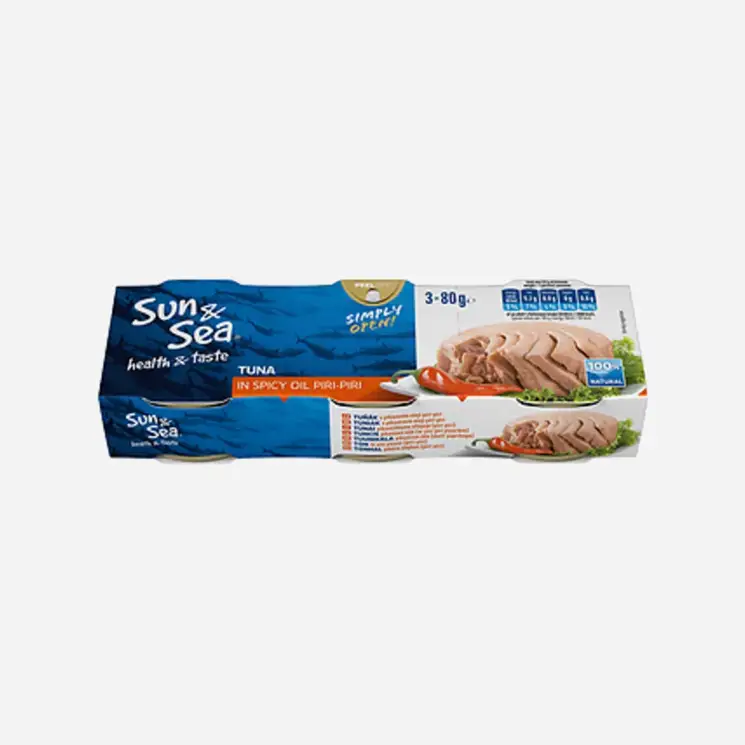Tuňák v pikantním oleji 3x80 g 6 x 3 ks