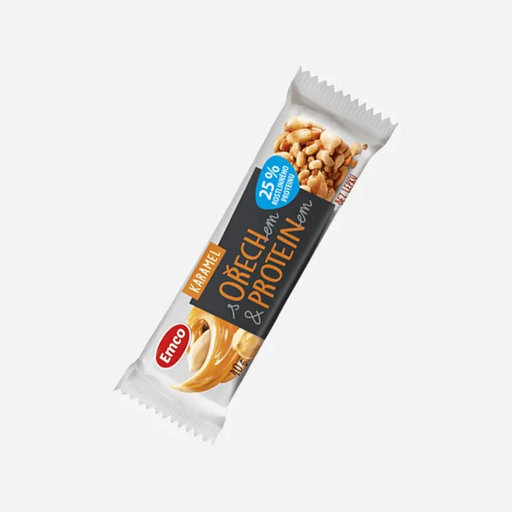 Tyčinka s ořechem a proteinem - Karamel 12 x 40 g