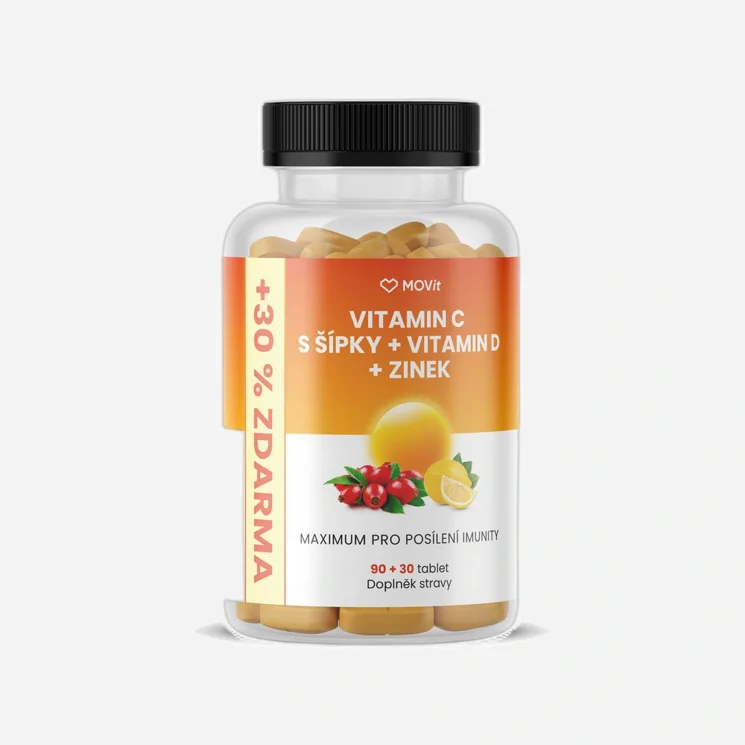 Vitamín C 1200 mg s šípky + Vitamin D + Zinek PREMIUM
