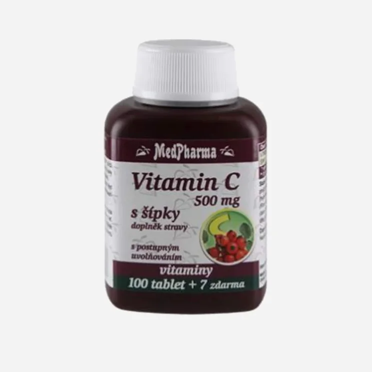 Vitamin C 500 mg s šípky, prodloužený účinek 107 tablet