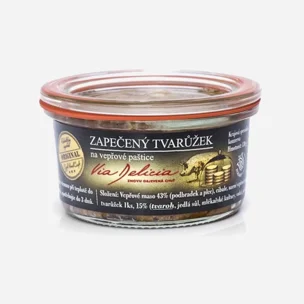 Zapečený tvarůžek na vepřové paštice 6 x 130 g